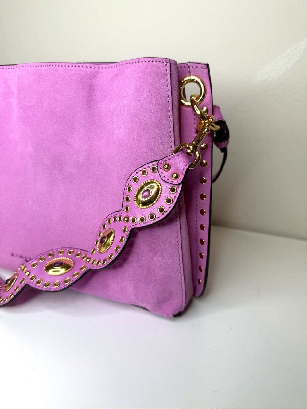 Aimee Kestenberg Bloom Suede Shoulder Bag with Studded Strap - Picture 4 of 14